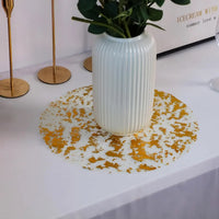 20/100PCS Metallic Foil Placemats 33cm Round Super Thin Disposable Glitter Gold Table Mats For Wedding Birthday Party Home Decor