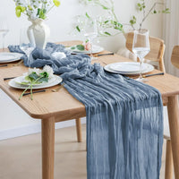 1/2/4/6Pack CheeseCloth Table Runner,40x270cm Boho Gauze Fabric Rustic Sheer TableRunner for Wedding Bridal Shower Party Banquet