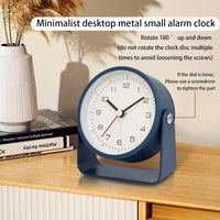 1pc Creative Metal Small Alarm Clock, Student Specific Silent Desktop Clock,Minimalist Quartz Clock，For Room Desk Office Decor