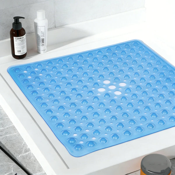 53x53cm Non Slip Shower Mat for Inside Shower Stall Mats for Bathroom Floor, Soft Bath Mat for Bathtubs with Big Suction Cups