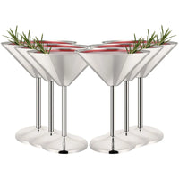 6Pcs Elegant Martell Wine Glasses 200ml Unbreakable Metal Stainless Steel Cocktail Martell Wine Glass Cups for Party Bar Wedding