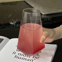 1/2PCS Glass Cup 500ML Geometrical Highball Glasses Crystal Reusable Machine Washable Multipurposefor Water Cocktail Beer Juice