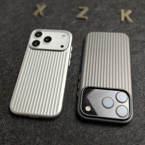 For iphone 17 16 Pro Max 17 Pro Case Hard Titanium Glossy Corrugated Stripe Anti-Fingerprint Back Cover For iphone 17 Pro Shell