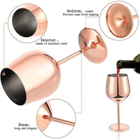 500ML Stainless Steel Goblet Red Wine Cocktail Glass Unbreakable Metal Tall Champagne Glass Bar KTV European Style Goblet Glass