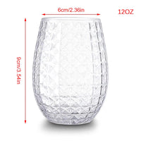 12oz Wine Glasses Whiskey Cocktail Juice Drinking Plastic Cups Unbreakable Reusable and Recyclable for Outdoor Pool Party Picnic