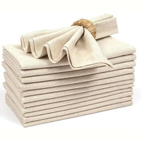 Set Of 6/10/12 30x30cm Linen Napkins, Durable Polyester Thickened  Reusable Wedding Chrismas Dining Table Decorations
