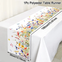 Spring Tulips Flower Fairy Table Runner Spring Summer Kitchen Dining Table Decor for Indoor Outdoor Home Holiday Party Decor