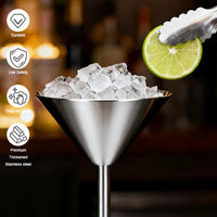 6Pcs Elegant Martell Wine Glasses 200ml Unbreakable Metal Stainless Steel Cocktail Martell Wine Glass Cups for Party Bar Wedding
