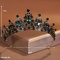 Bridal Headwear Black-Colour Women's Ballroom Crown Baroque Crystal Tiaras And Crowns Bridal Wedding Hair Accessories Jewelry