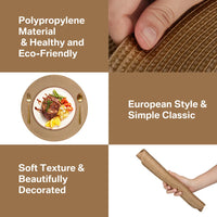 6Pcs Round Table Mat and Cup Coasters Set Woven Ramie Placemats Anti Slip Dining Placemats Non-Slip Tableware Bowl Pads Kitchen