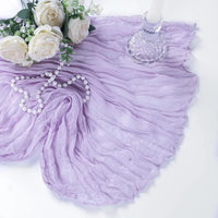 Lilac Purple Lavender Cheesecloth Table Runner Wedding Party Boho Rustic Gauze Table Runner Bridal Shower Birthday Decorations