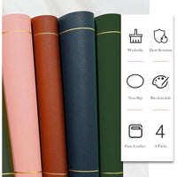 Table Leather Placemats Set of 1/4/6pcs,Washable for Dining,Heat-Resistant Non-Slip Insulation Waterproof Place Mats