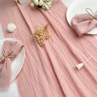 Gauze Cotton Wedding Table Runner Retro Pink Burr Texture Dining Napkins Gift Kitchen Table Runners Home Christmas Table Decor