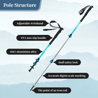 Naturehike Hiking Poles Three Sections Of Aluminum Pole For Mountaineering Hiking Skiing Travel Poles Climbing Trekking Pole