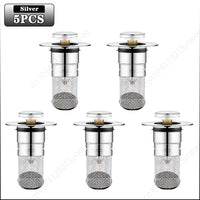 Durable Stainless Steel Floor Drain Stopper with Hair Catcher Anti Odor Pop Up Core for Bathroom Washbasin and Shower Cleaning