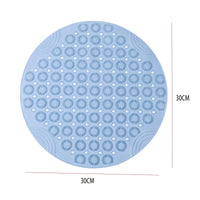 Bathroom Mat Anti-slip Sucker Round PVC Bath Mat with Drain Hole Silicone Bathing Rugs Foot Massage Pad Bathtub Soft Shower Mat