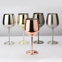 500ML Stainless Steel  Unbreakable Tall Champagne Glass Bar KTV European Style Goblet Glass Goblet Metal Red Wine Cocktail Glass