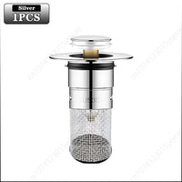 Durable Stainless Steel Floor Drain Stopper with Hair Catcher Anti Odor Pop Up Core for Bathroom Washbasin and Shower Cleaning