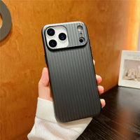 For iphone 17 16 Pro Max 17 Pro Case Hard Titanium Glossy Corrugated Stripe Anti-Fingerprint Back Cover For iphone 17 Pro Shell