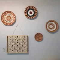 Boho Hand Woven Wall Basket Hanging Home Decorative Rustic Wall Basket Decor Pendants For Kitchen Farmhouse Table Living Room