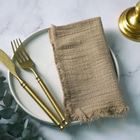 12PCS Napkins 41x41cm Cotton Cloth Gauze Retro Burr Rustic Kitchen Towel Dining Place Mat Wedding Party Linen Napkin Table Decor