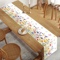 Spring Tulips Flower Fairy Table Runner Spring Summer Kitchen Dining Table Decor for Indoor Outdoor Home Holiday Party Decor