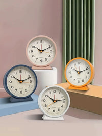 1pc simple metal small alarm clock creative bedside clock desktop mute student clock