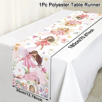 Spring Tulips Flower Fairy Table Runner Spring Summer Kitchen Dining Table Decor for Indoor Outdoor Home Holiday Party Decor