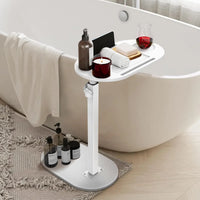 Bamboo Bathtub Side Tray Wooden Bathtub Tray Table Height Adjustable Freestanding Bath Caddy Tray Bathtub Side Table Home Spa