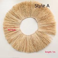 Natural Homestay Ornament Home Supply Jute Fringe Trim Background Wall Decoration Lafite Grass Garland Straw Tassels
