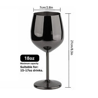 500ML Stainless Steel  Unbreakable Tall Champagne Glass Bar KTV European Style Goblet Glass Goblet Metal Red Wine Cocktail Glass