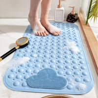 1pc PVC Non-slip Shower Mat with Suction Cups & Drain Holes, Massage Shower Rug Bathroom Mat Bathtub Mat Bath Rugs, 15.7x27.5in