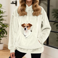 Hot Sale Hoodie Womens Fall And Winter Fleece Pet Pocket Hooded Sweatshirt Funny Pullover Top Cat And Dog Holder Carrier Hoodies