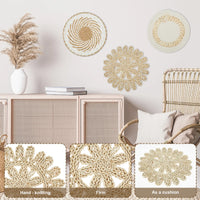11Pcs Woven Wall Basket Decor Decorative Rattan Wicker Wall Decor Handmade Wicker Wall Baskets Aesthetic Wall Basket Decor Woven