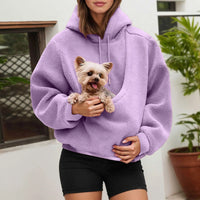 Cat Lovers Hoodie Kangaroo Dog Pet Holder Carrier Big Pouch Pocket Pullovers Sweatshirt Animal Pouch Hood Sweatshirt For Women