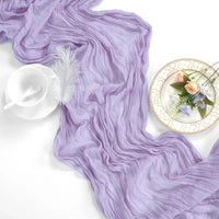 Lilac Purple Lavender Cheesecloth Table Runner Wedding Party Boho Rustic Gauze Table Runner Bridal Shower Birthday Decorations