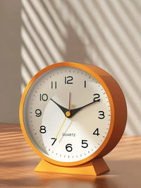 1pc simple metal small alarm clock creative bedside clock desktop mute student clock