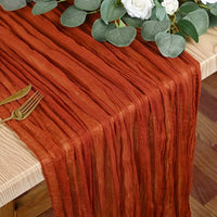 Boho Style Cheesecloth Table Runner – Romantic Decor | Long Gauze Sheer Table Runner | Elegant Scene Decor for Weddings | Home Accents