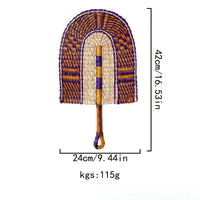 2025 New Hot-selling Seagrass Woven Straw Fan Wall Hanging African Element Wind Wall Decoration Daily Summer Hand Crank Pu