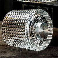 360 Degree Rotating Wine Glasses with Base Clear Old Fashioned Drinkware for Men Dad Husband Gifts, Fun Party Glasses