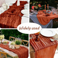 Boho Style Cheesecloth Table Runner – Romantic Decor | Long Gauze Sheer Table Runner | Elegant Scene Decor for Weddings | Home Accents