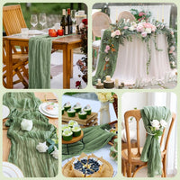 1/2/4/6Pack CheeseCloth Table Runner,40x270cm Boho Gauze Fabric Rustic Sheer TableRunner for Wedding Bridal Shower Party Banquet