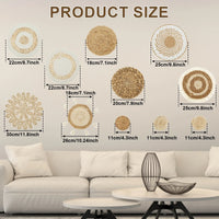 11Pcs Woven Wall Basket Decor Decorative Rattan Wicker Wall Decor Handmade Wicker Wall Baskets Aesthetic Wall Basket Decor Woven