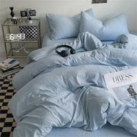 Thick Pure Brushed Bed Sheets, Duvet Cover Set, Four Piece Bedding Set Bed Sheet, Fully Enclosed for Home Gift