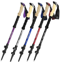 2PCS Aluminum Hiking Sticks Telescoping Trekking Poles Ultralight Portable Climbing walking stick Mountaineering
