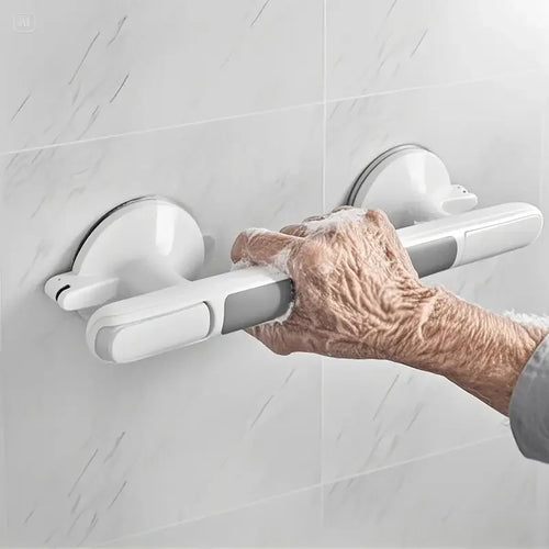 1Pc Elderly Safety Grab Bar - No Drilling Required for Installation, Non-Slip Bathroom Handle with Strong Suction Cup, Heavy-Duty Plastic Structure, Suitable for Bathrooms, Kitchens, Living Rooms - Fall Protection for the Elderly, Easy to Install on Tiles