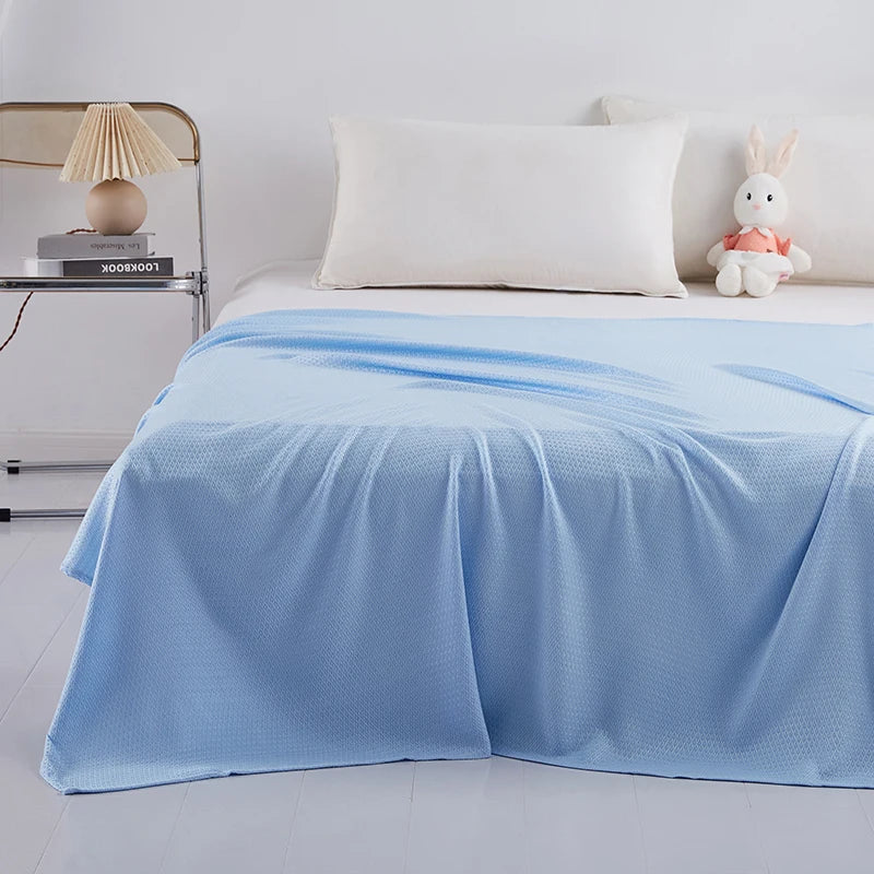 100% Bamboo Fiber Summer Blanket Lightweight Breathable Diamond Grid Air Condition Cooling Quilt Skin-friendly Duvet Comforter