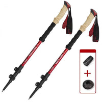 2PCS Aluminum Hiking Sticks Telescoping Trekking Poles Ultralight Portable Climbing walking stick Mountaineering