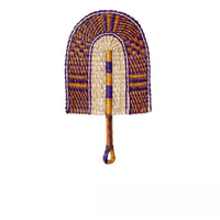 2025 New Hot-selling Seagrass Woven Straw Fan Wall Hanging African Element Wind Wall Decoration Daily Summer Hand Crank Pu