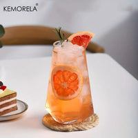 1/2PCS Glass Cup 500ML Geometrical Highball Glasses Crystal Reusable Machine Washable Multipurposefor Water Cocktail Beer Juice